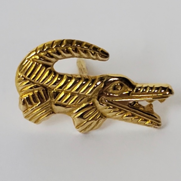 10K Yellow Gold Crocodile (Izod) Tie Tack in pristine condition